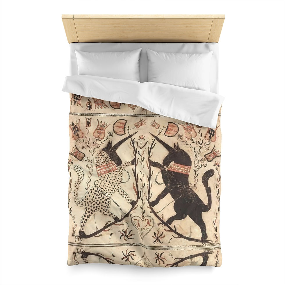 Thumbnail: Black and White Unicorn Microfiber Duvet Cover (*Note: 3 variants)