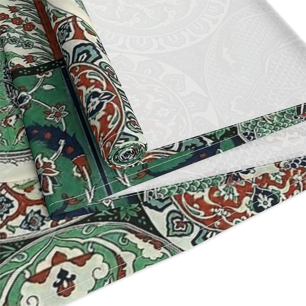 Thumbnail: Red, Green and Navy Plates Table Runner (Cotton, Poly / 2 sizes)