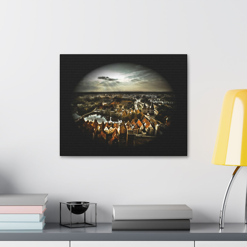Thumbnail: View From The Bell Tower Vignette Cityscape Canvas Stretched 1.5" (3 sizes)