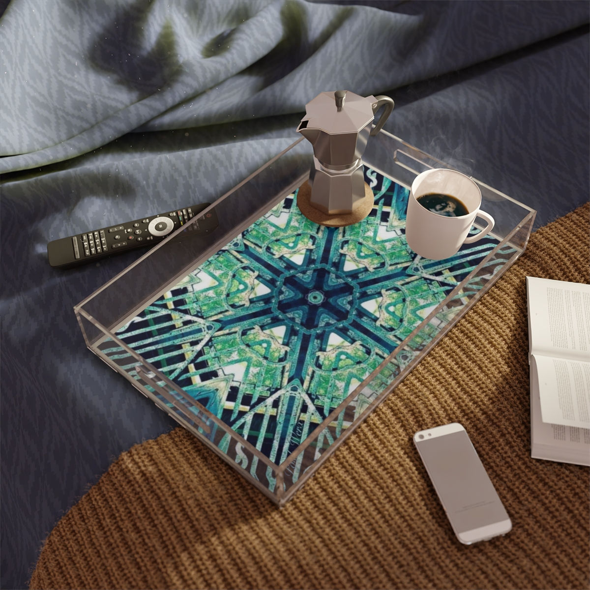 Deco Patina Iron Acrylic Serving Tray