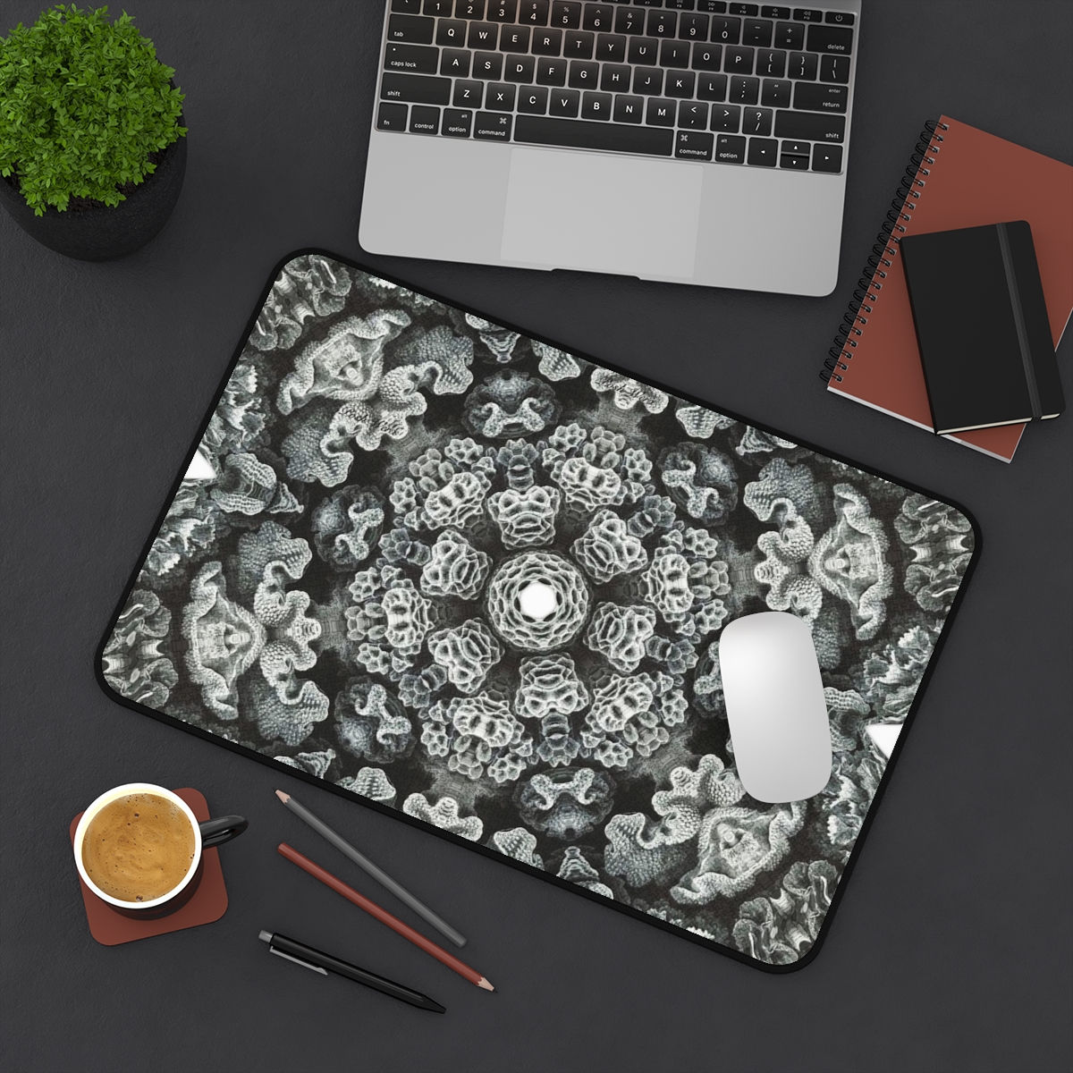 Black And White Coral Desk Mats (3 variants)