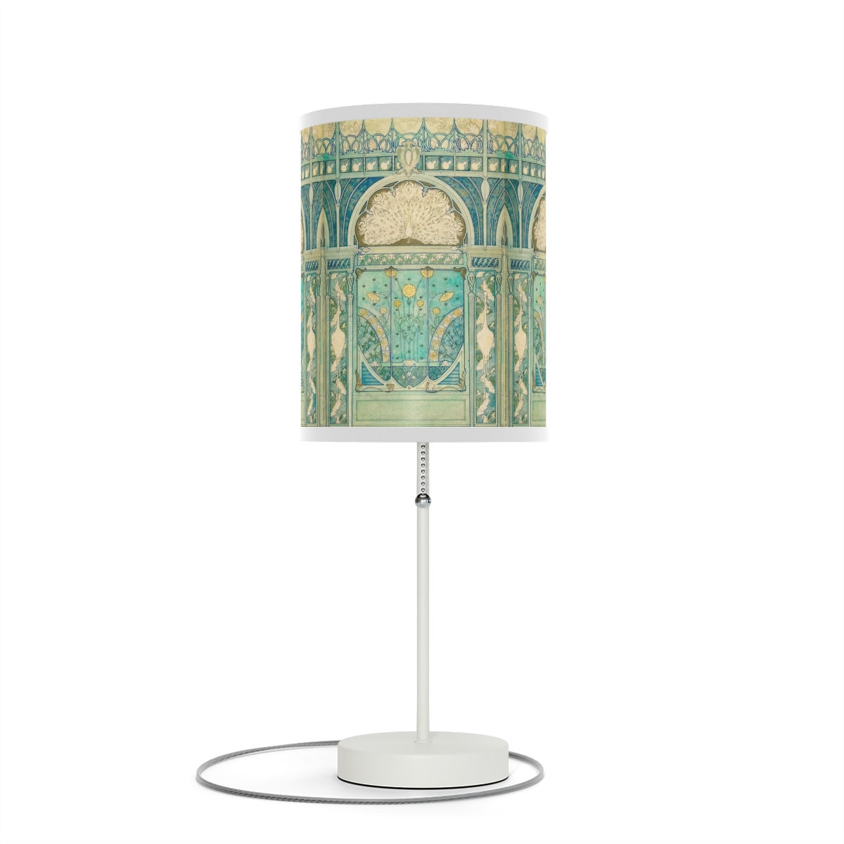 Peacock and Herons Lamp on a Stand, US|CA plug
