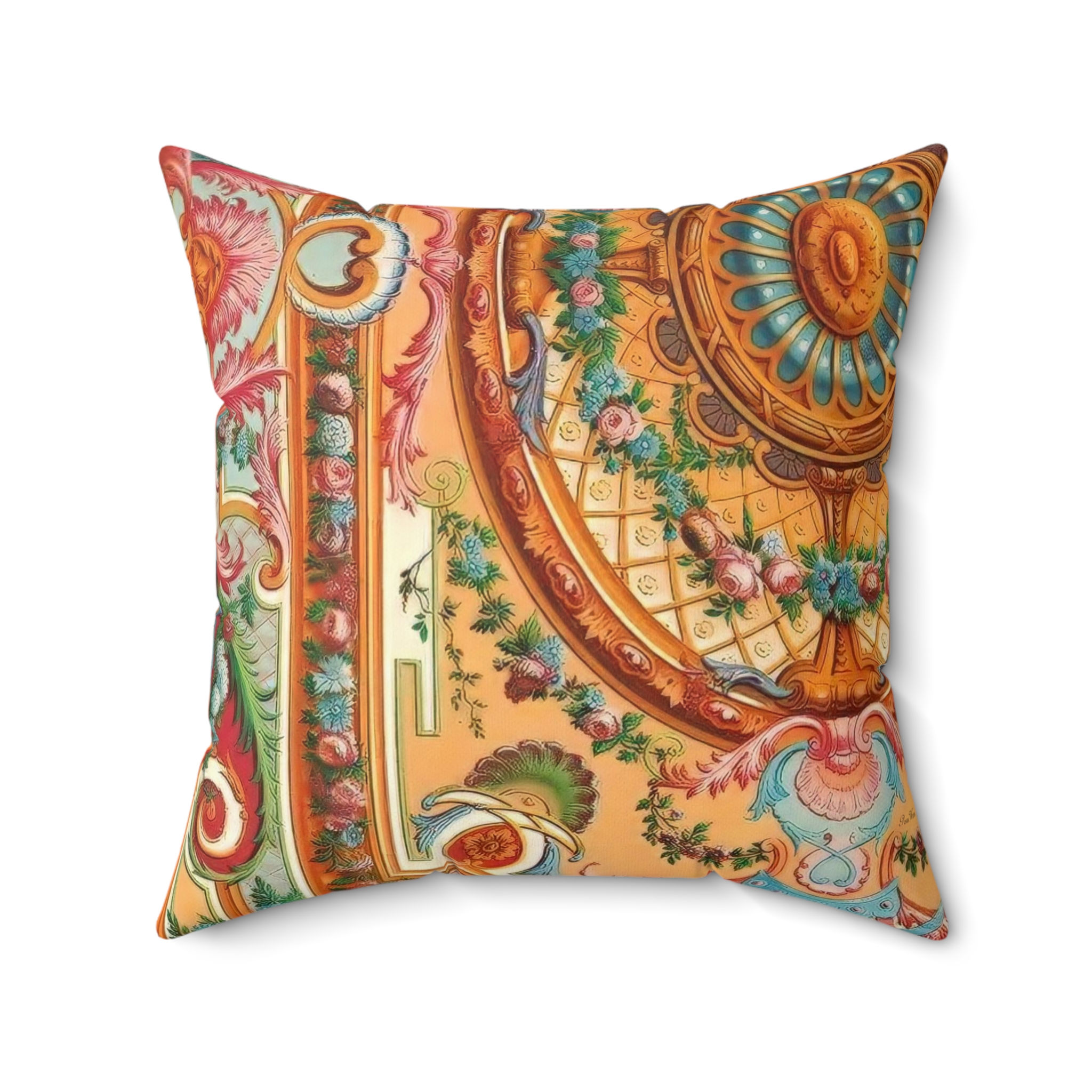 Fancy Flourish - Faux Suede Square Pillow (4 sizes) 