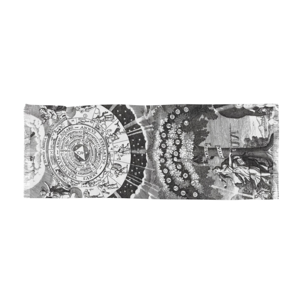 Tree of Life and Astro Calendar Light Scarf - 1 sided