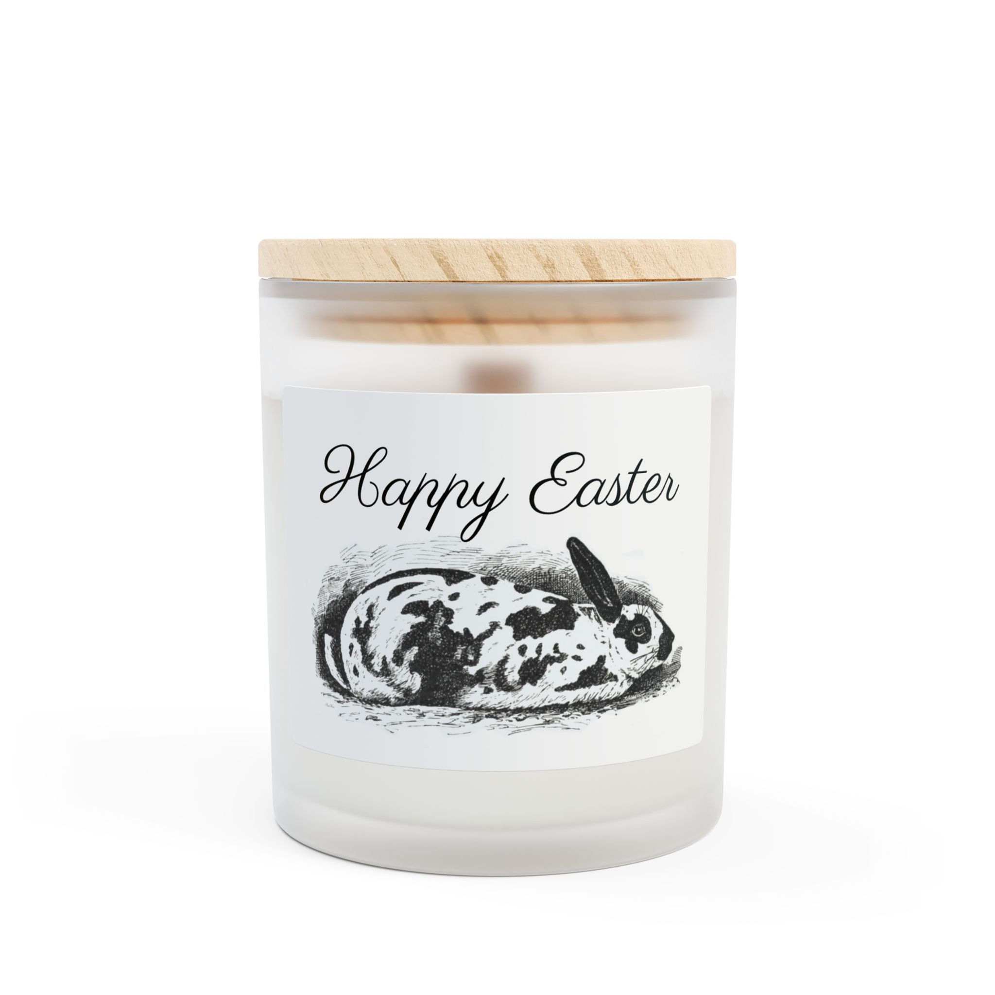 Happy Easter Bunny 11oz Frosted Glass Candle - Perfect Spring Decor