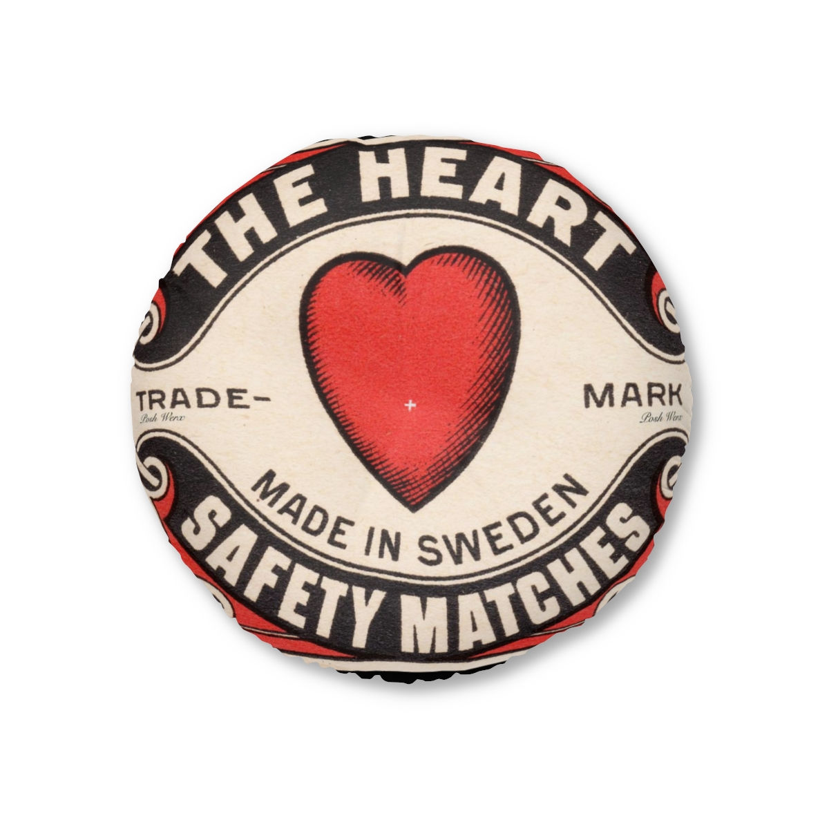 The Heart Matcbox Vintage Design Tufted Floor Pillow, Round