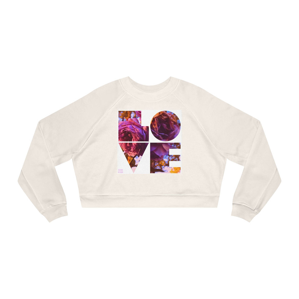 Love and Roses Women's Cropped Fleece Pullover