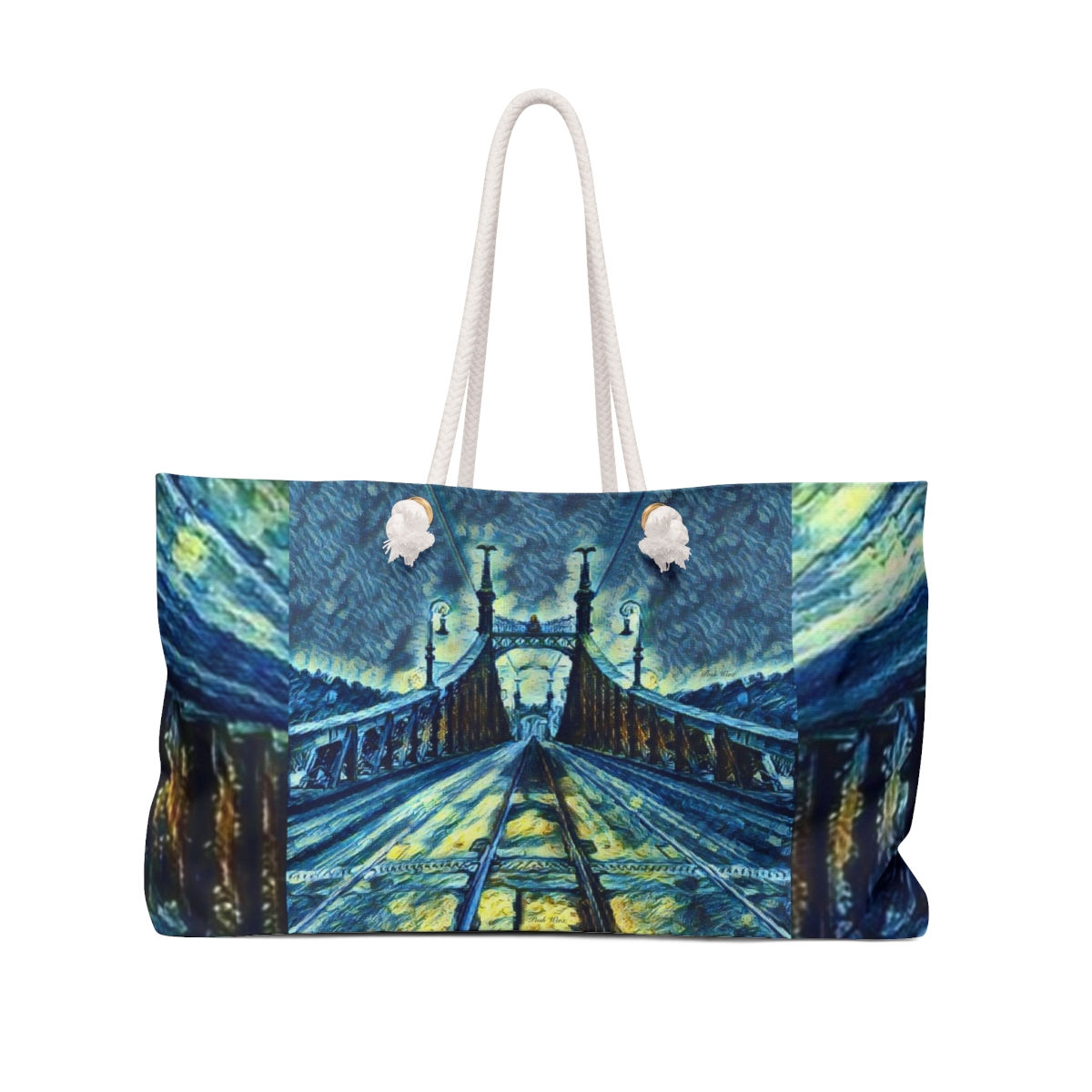 Starry Night Train Trestle Weekender Bag (1 size)