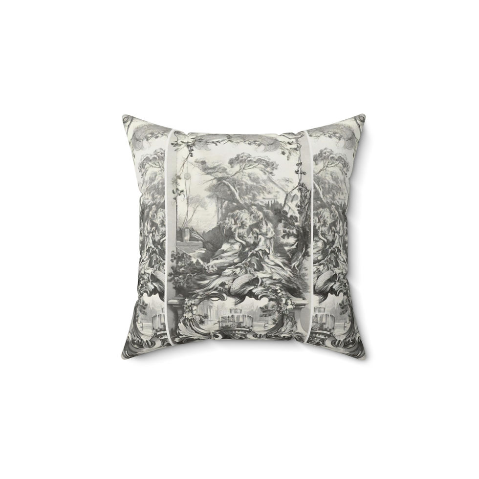 Thumbnail: French Toile Three Maidens - Spun Polyester Square Pillow (4 Sizes)