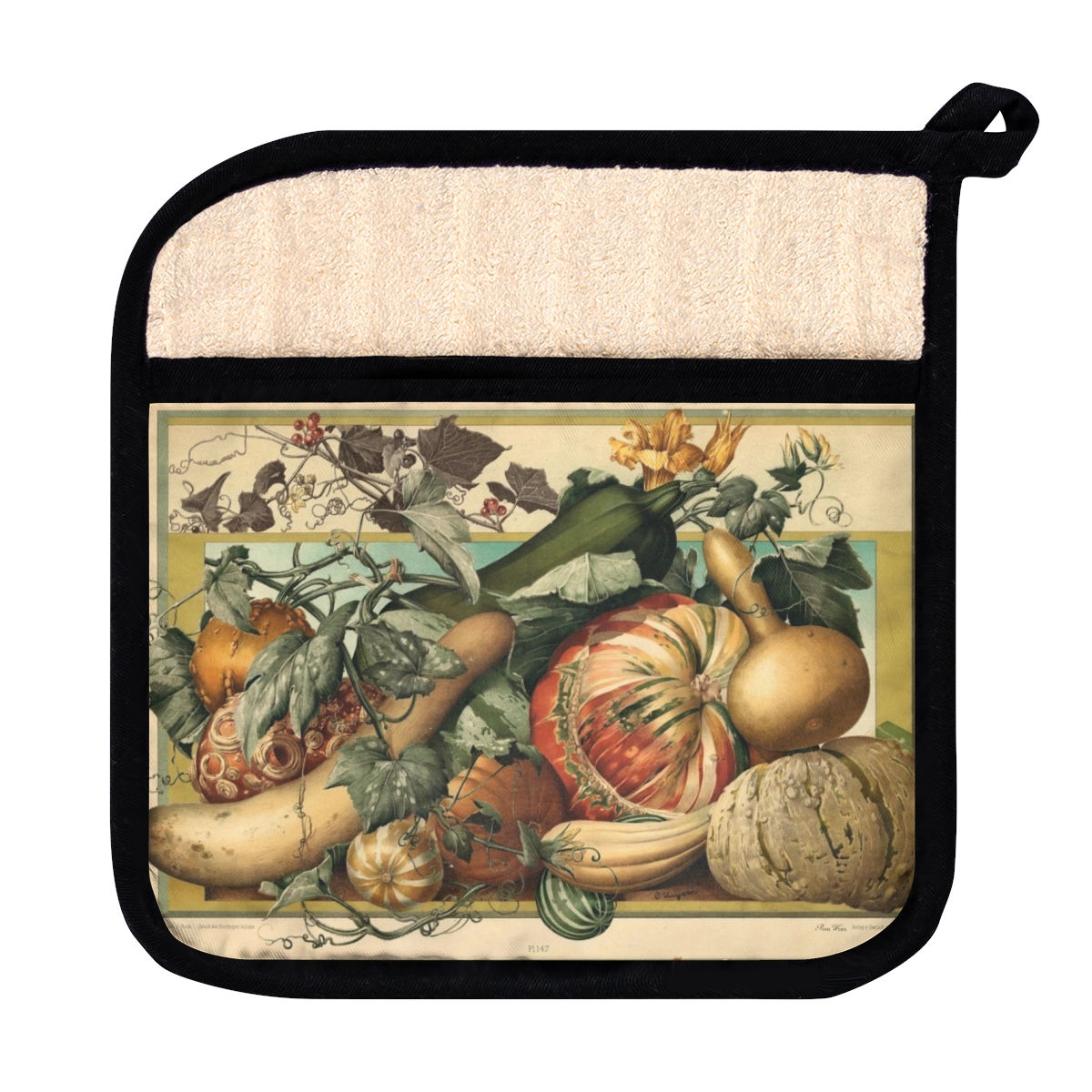 Fall Winter Squash Pot Holder with Pocket