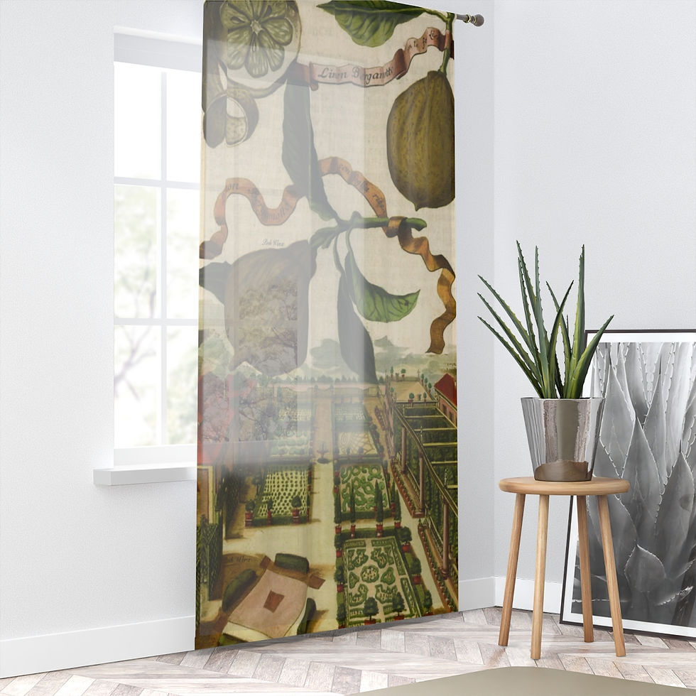 Thumbnail: Italian Lemon Farm Window Curtain (1 size: semi-sheer)