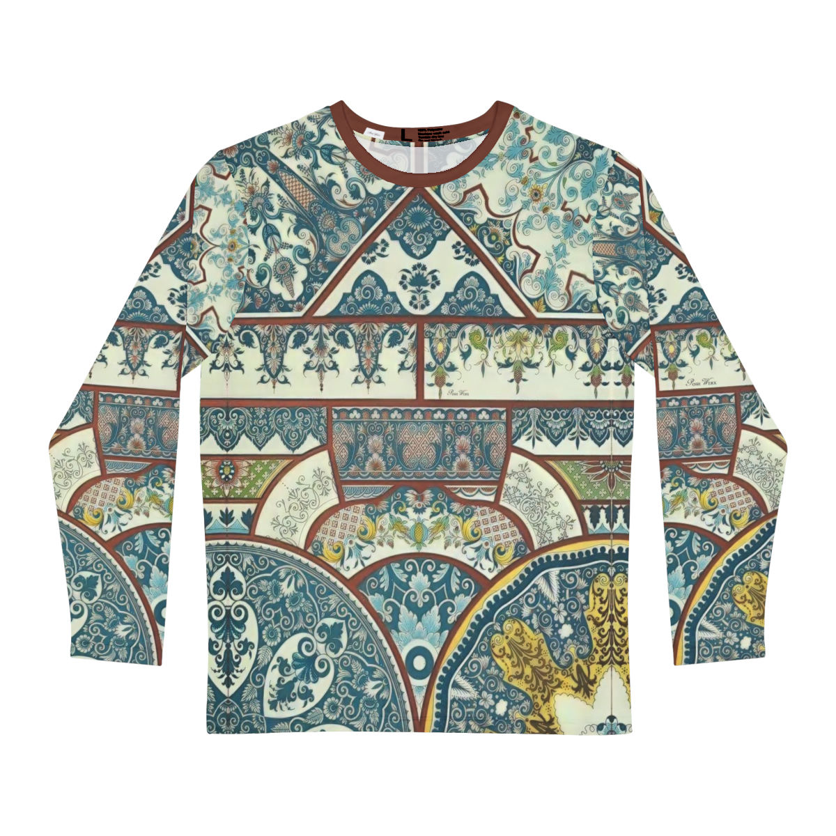 Blue Flourishes Men's Long Sleeve Shirt (8 sizes)