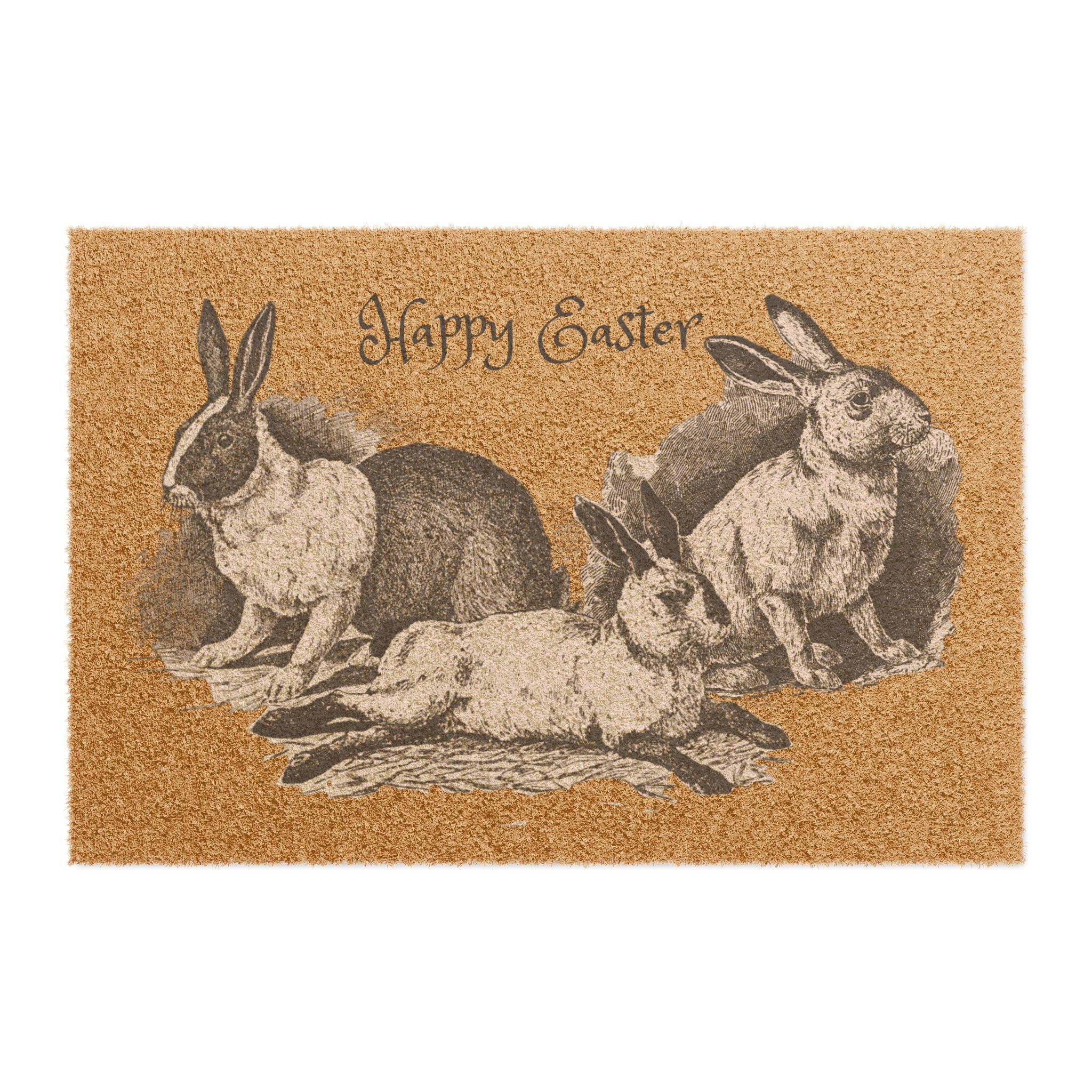 Easter Bunnies Doormat - Happy Easter Design