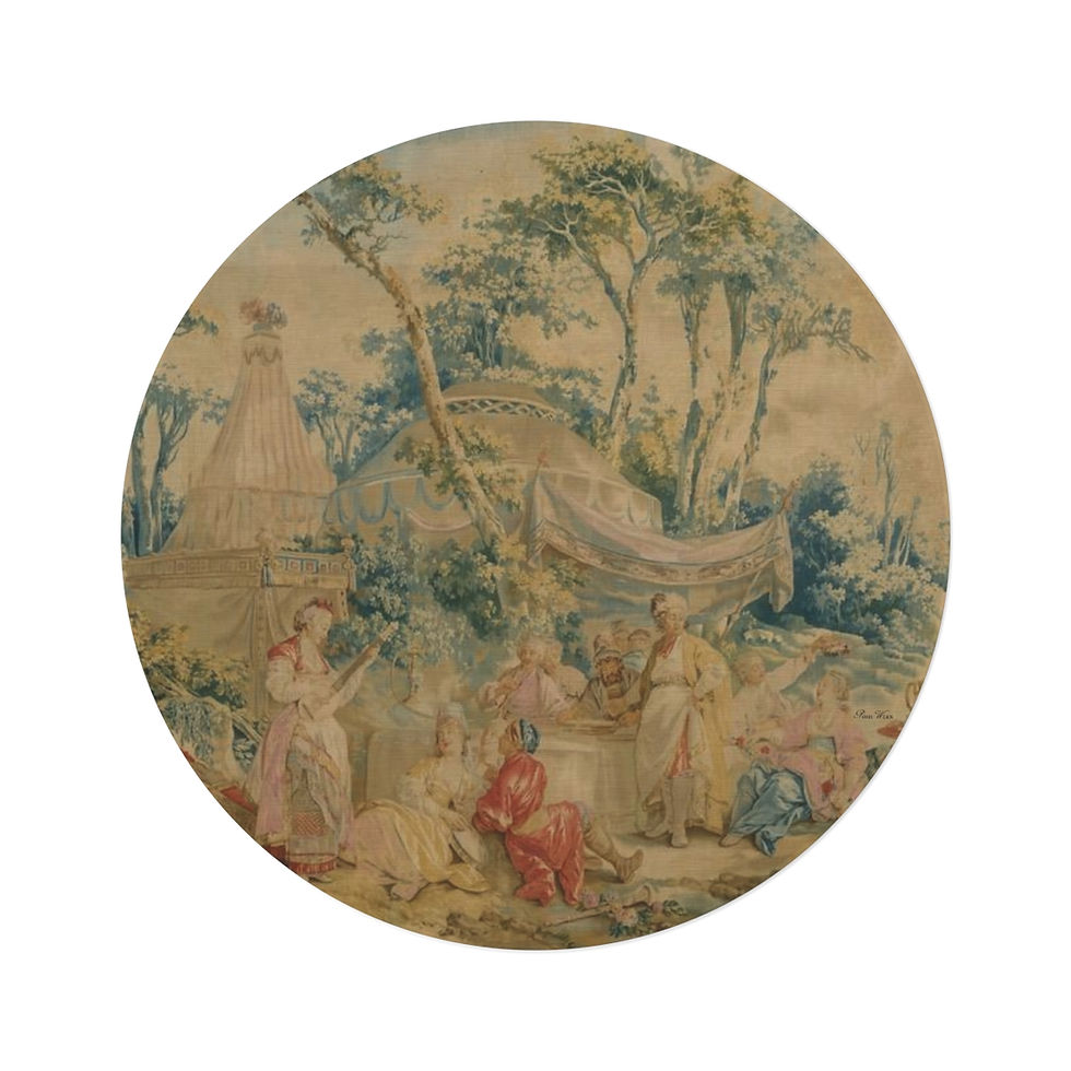 Thumbnail: Faded French Tapestry Round Rug