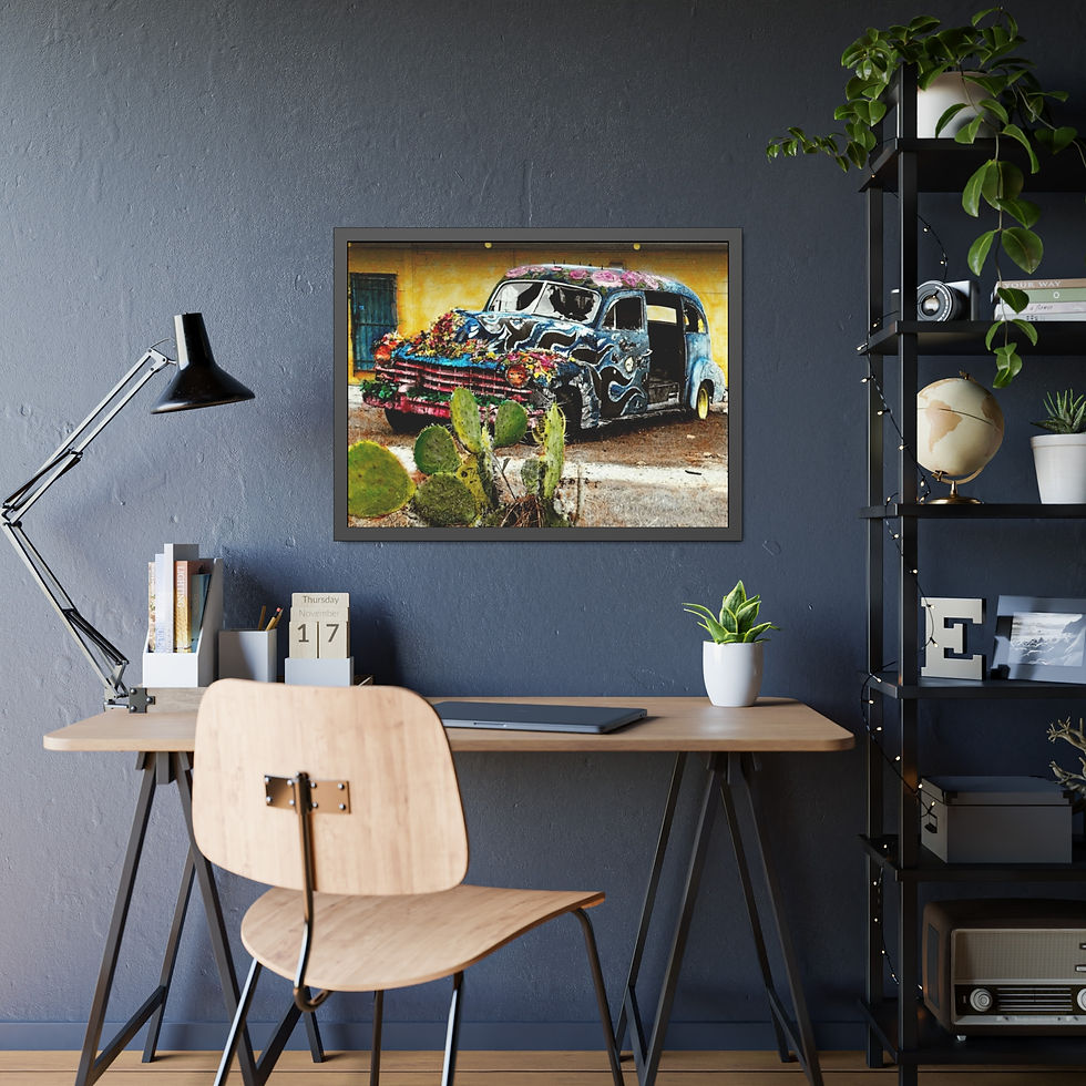 Thumbnail: Vintage Art Car Framed Print (Fine Art or Semi-Gloss Photo Paper 5 sizes)