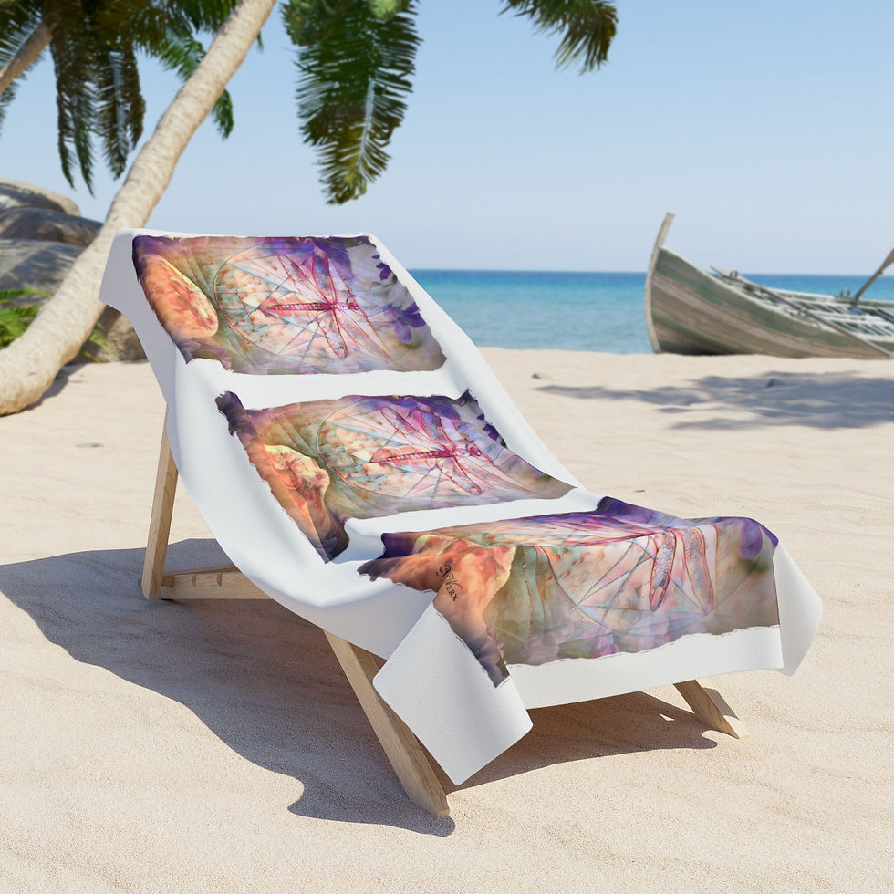 Thumbnail: Dragonfly Beach Towel version #2