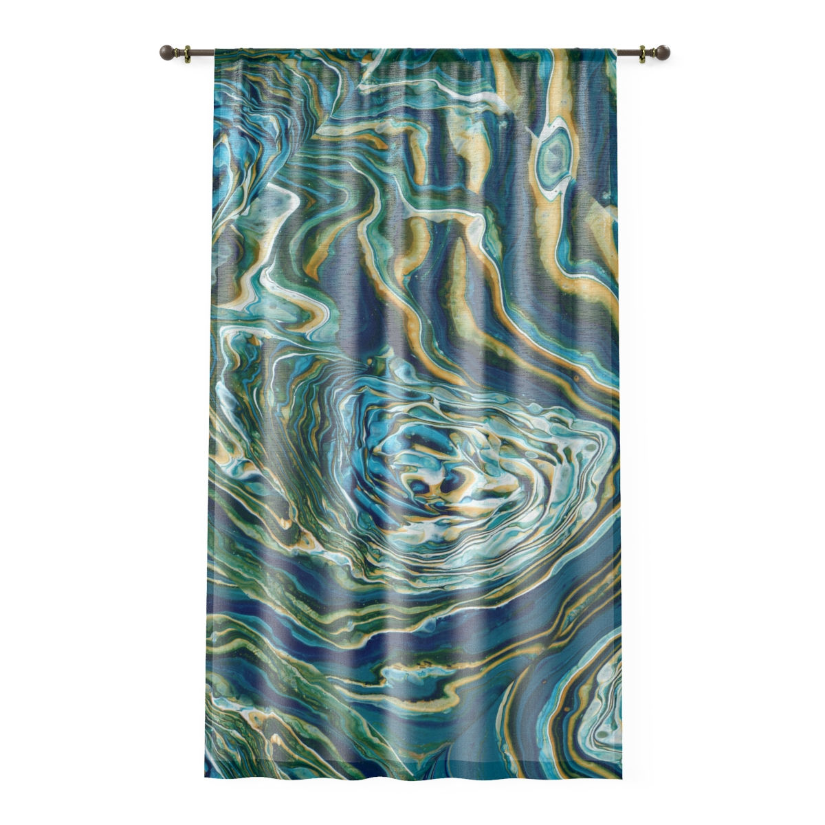 Watery Blues Window Curtain: Semi Sheer