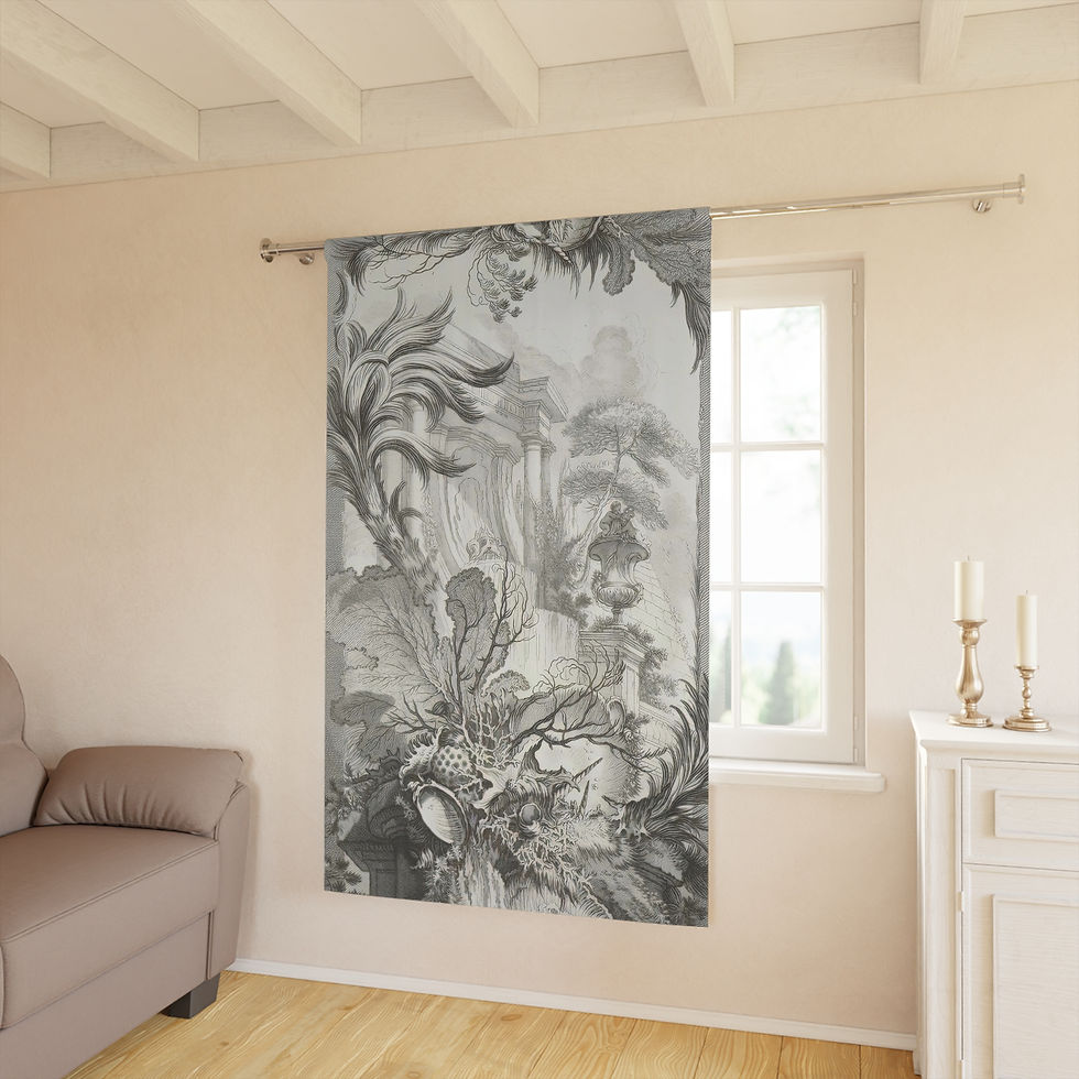 Thumbnail: French Toile Sea - Window Curtains (1 Piece)