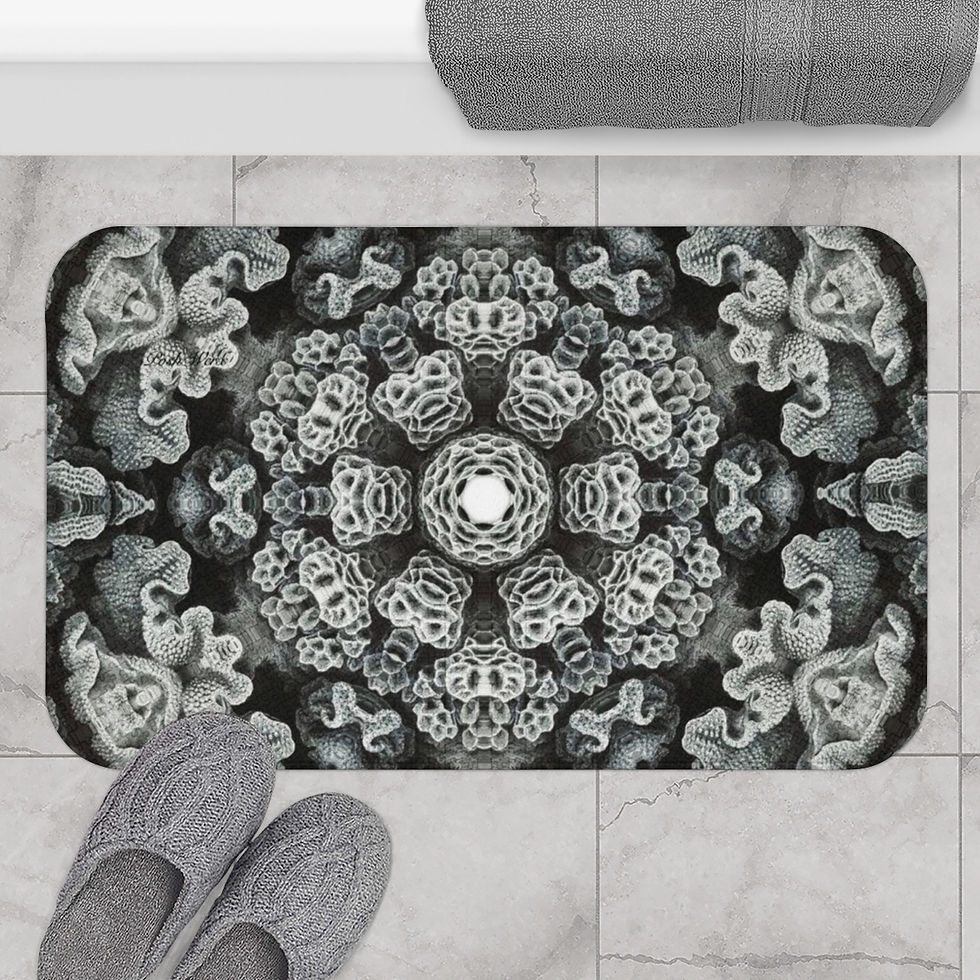 Thumbnail: Black And White Coral Bath Mats (2 variants)