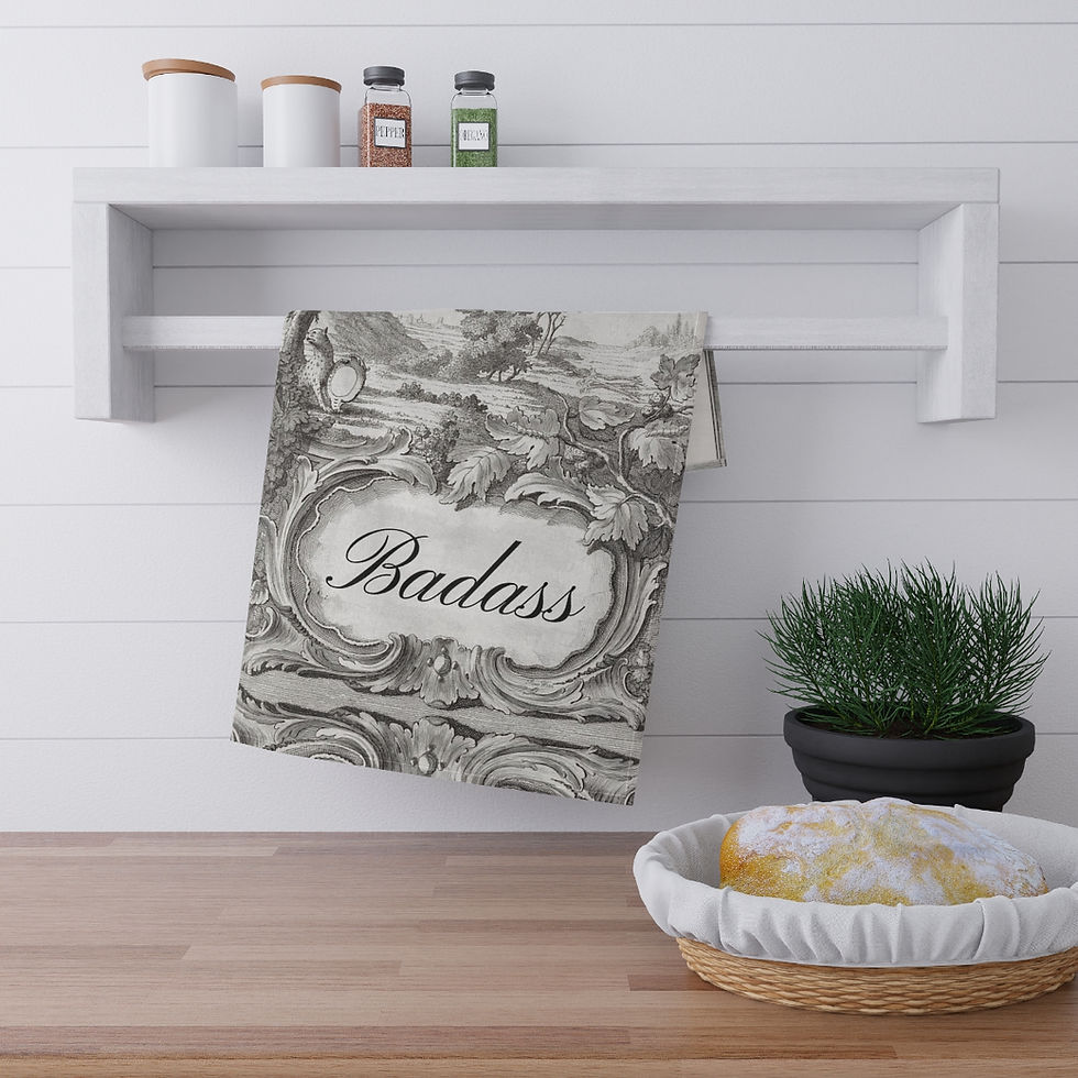 Thumbnail: French Toile Cartouche - Badass Kitchen Towel