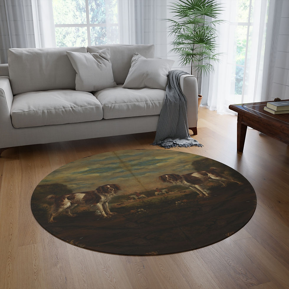 Thumbnail: Antique Dog Painting Round Rug
