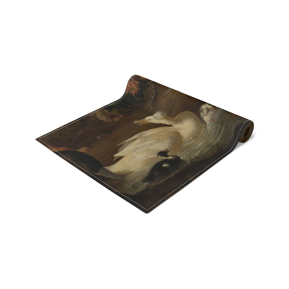 Thumbnail: Feather And Fowl V.2 Table Runner (Cotton or Poly - Your Choice)
