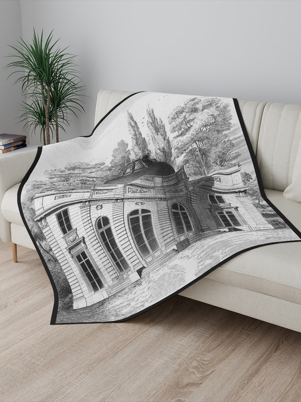 French Chateau architectural drawing of facade