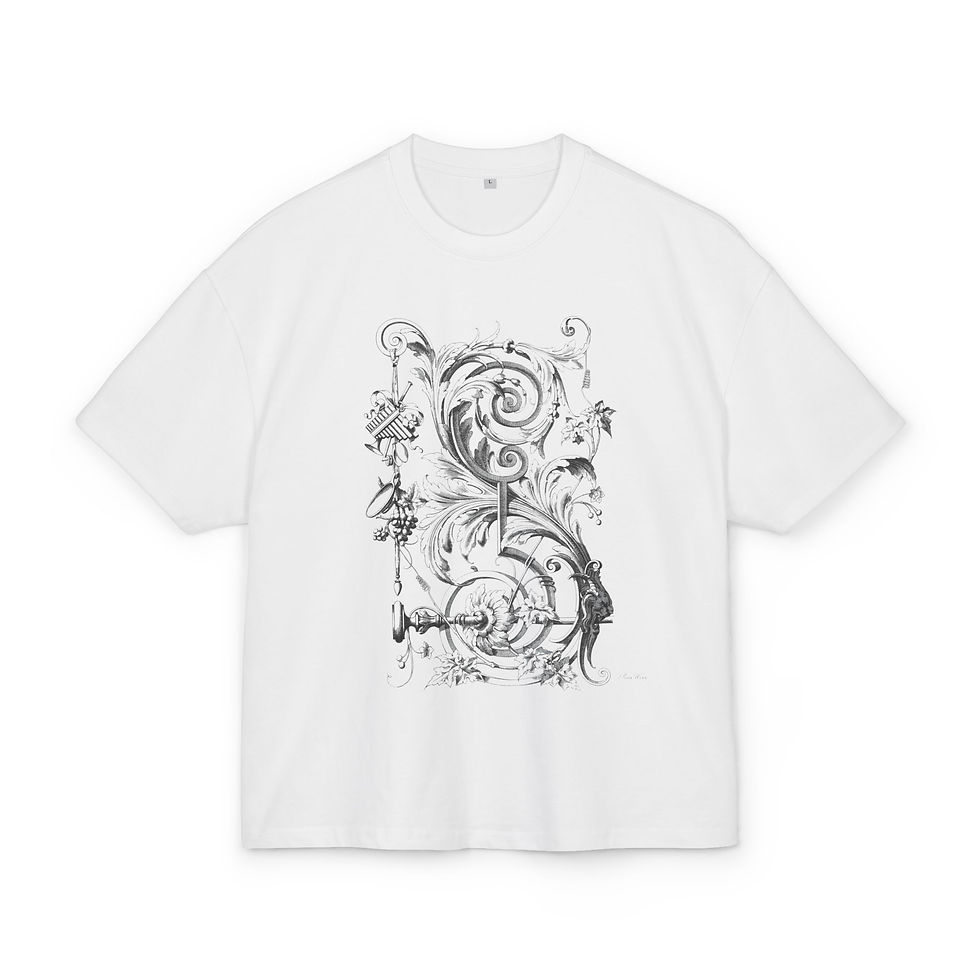 Monogram Letter S: Unisex Ultra Heavy Cotton Box Shirt (9 sizes!)