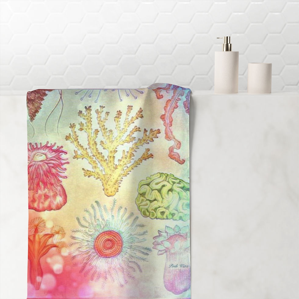 Thumbnail: Pastel Sea Creatures Premium Towel