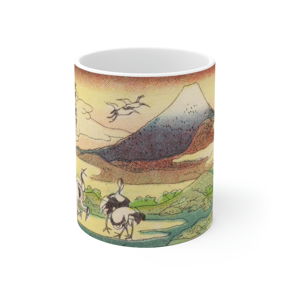 Vintage Japanese Art - Storks Ceramic Mug 11oz