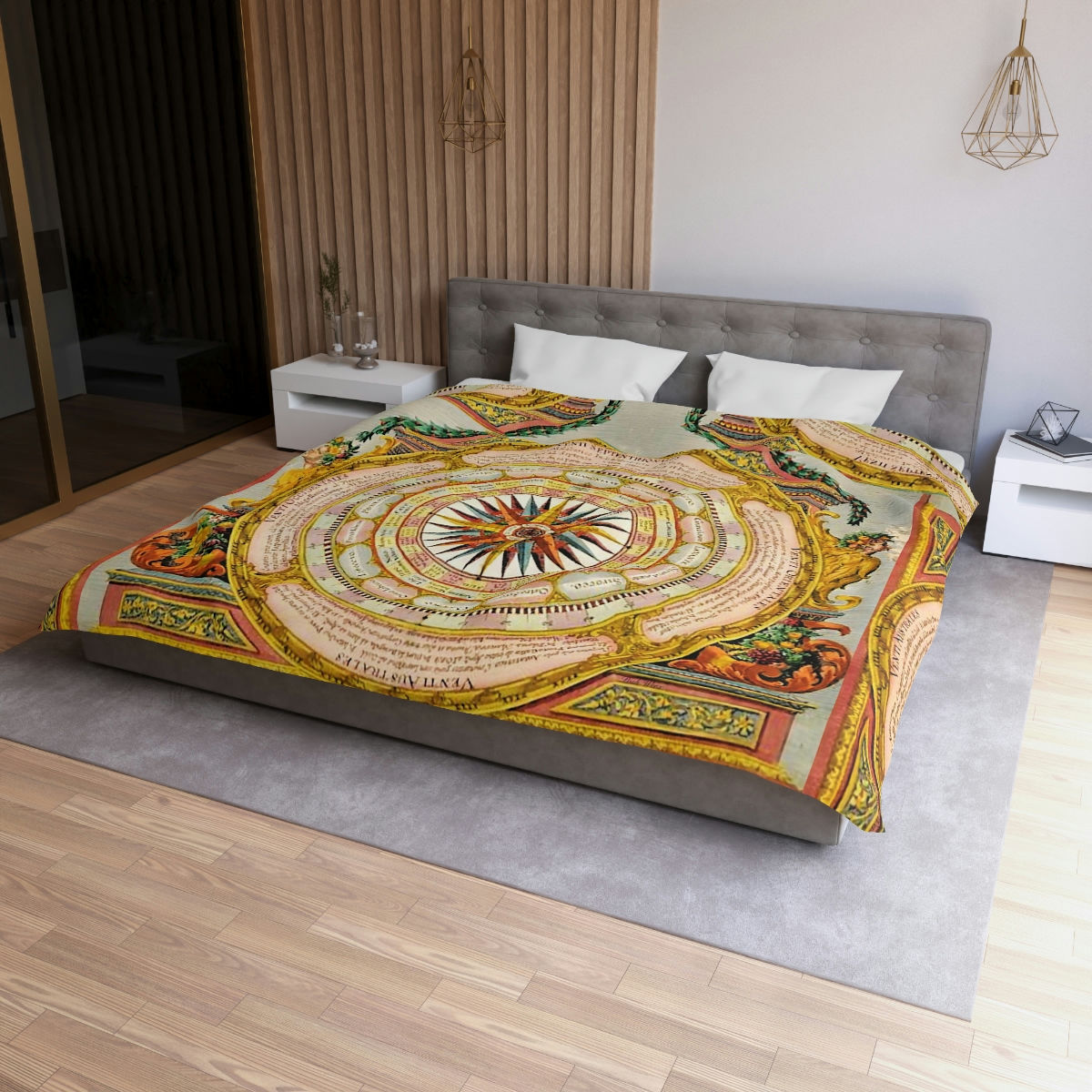 Italian Sundial Canlendar Microfiber Duvet Cover (4 versions)