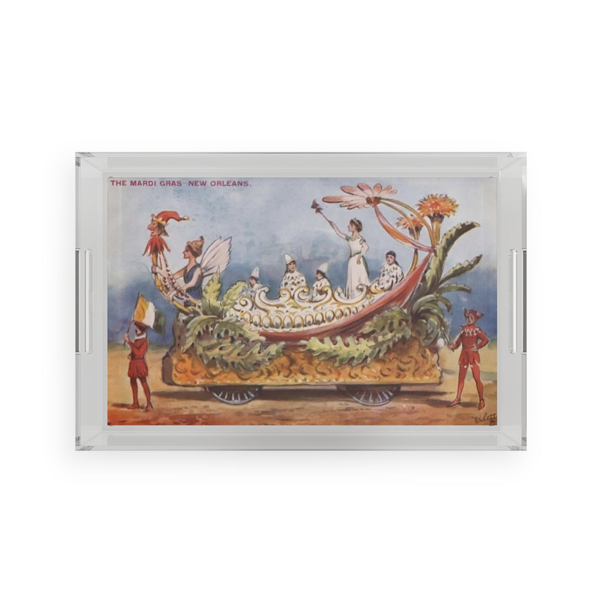 Mardi Gras Float Acrylic Serving Tray