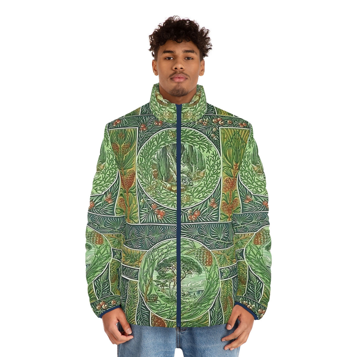 Conifer Collage Men's Puffer Jacket (5 sizes)