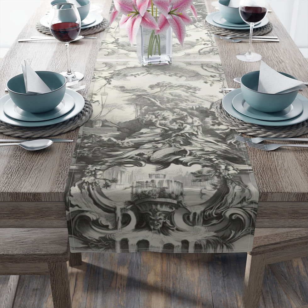 Thumbnail: French Toile Three Maidens Table Runner (Cotton, Poly) 2 variants
