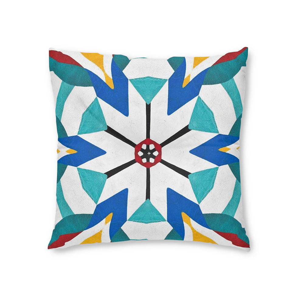 Thumbnail: Bold Modern Painting Tufted Floor Pillow, Squares (2 variants)