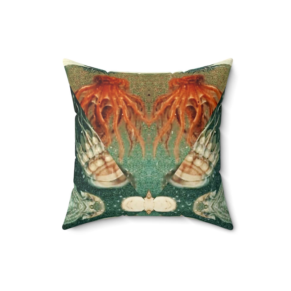 Thumbnail: Jelly Fish Faux Suede Square Pillow (4 sizes)