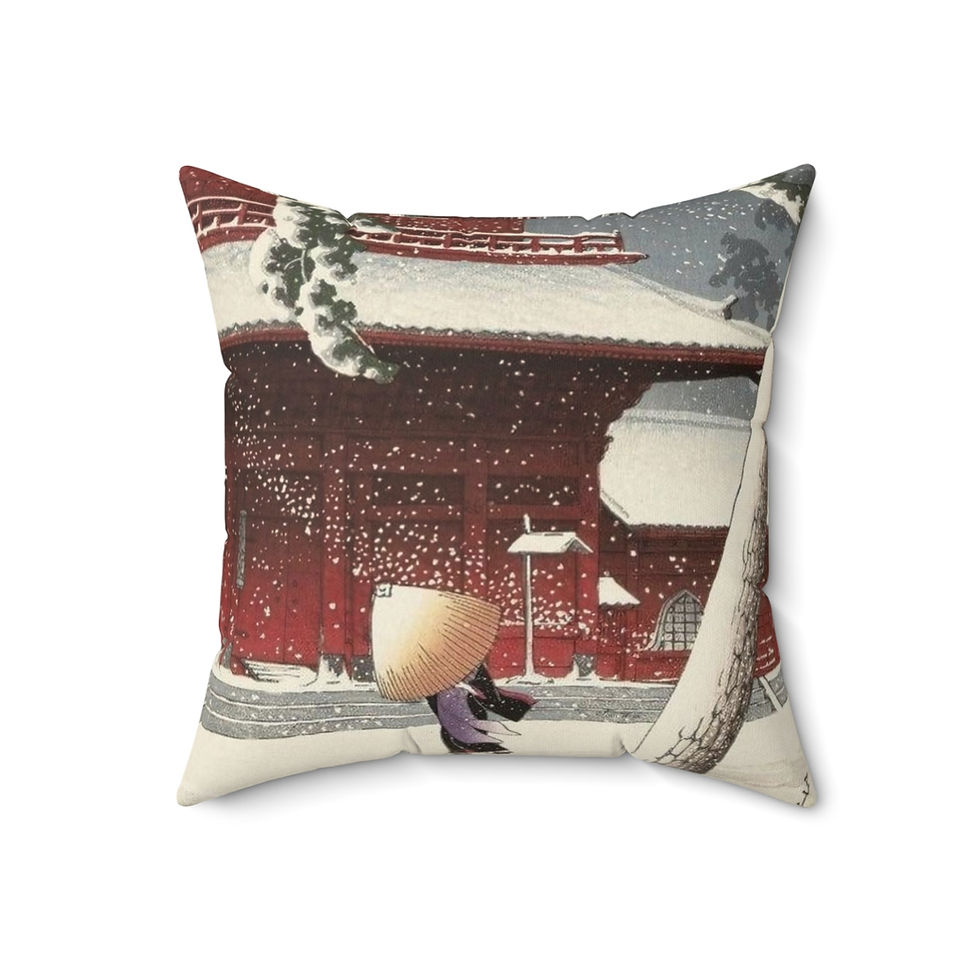 Thumbnail: Japanese Snow Faux Suede Square Pillow (4 sizes)