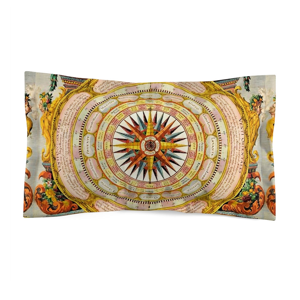 Thumbnail: Italian Sundial Calendar  Microfiber Pillow Shams (2 variants)
