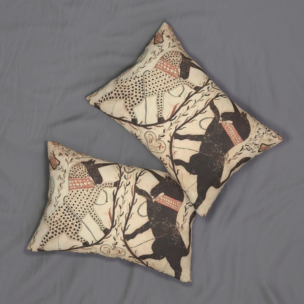 Thumbnail: Black and White Unicorns Spun Polyester Lumbar Pillow