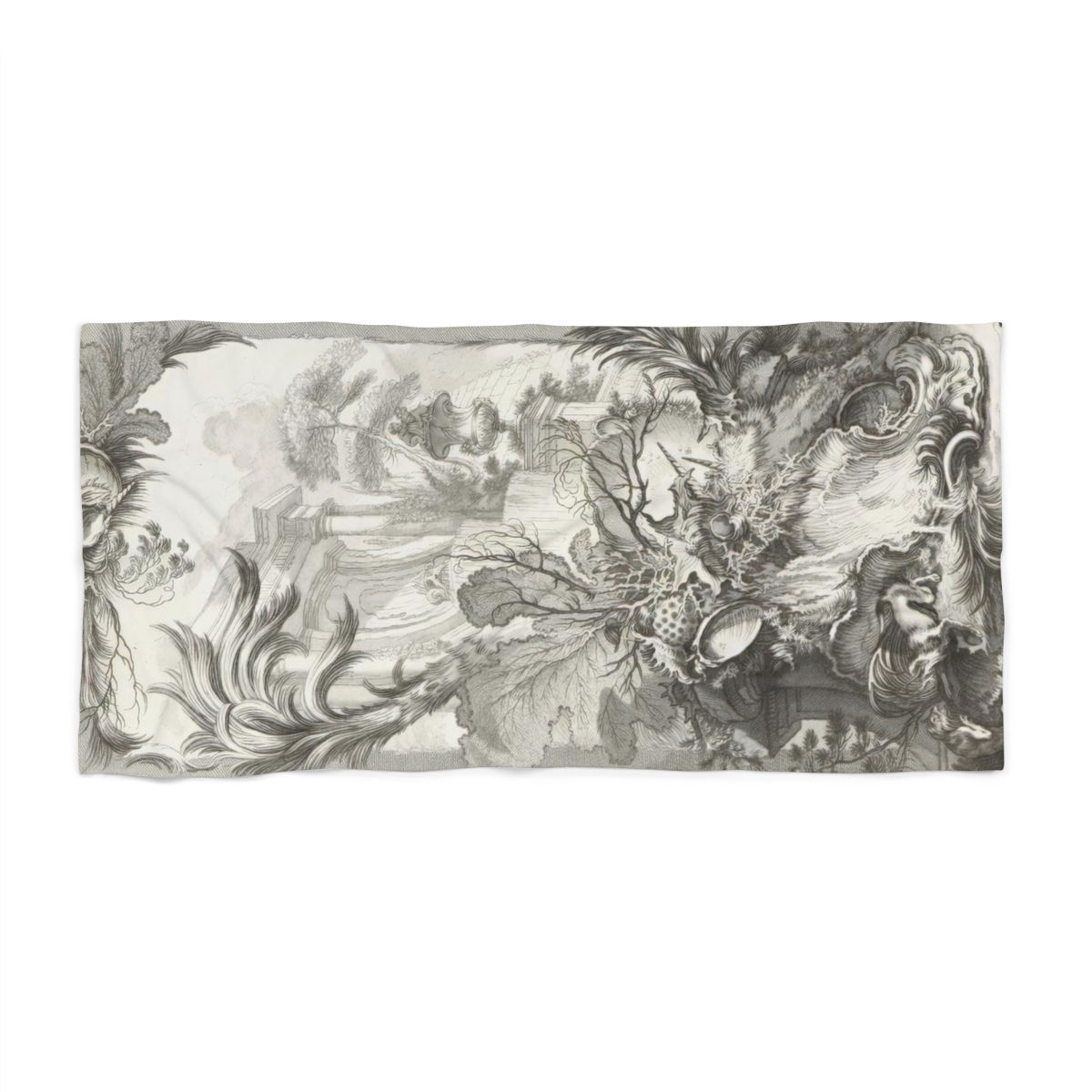 French Toile -  Sea...Ocean Beach Towel