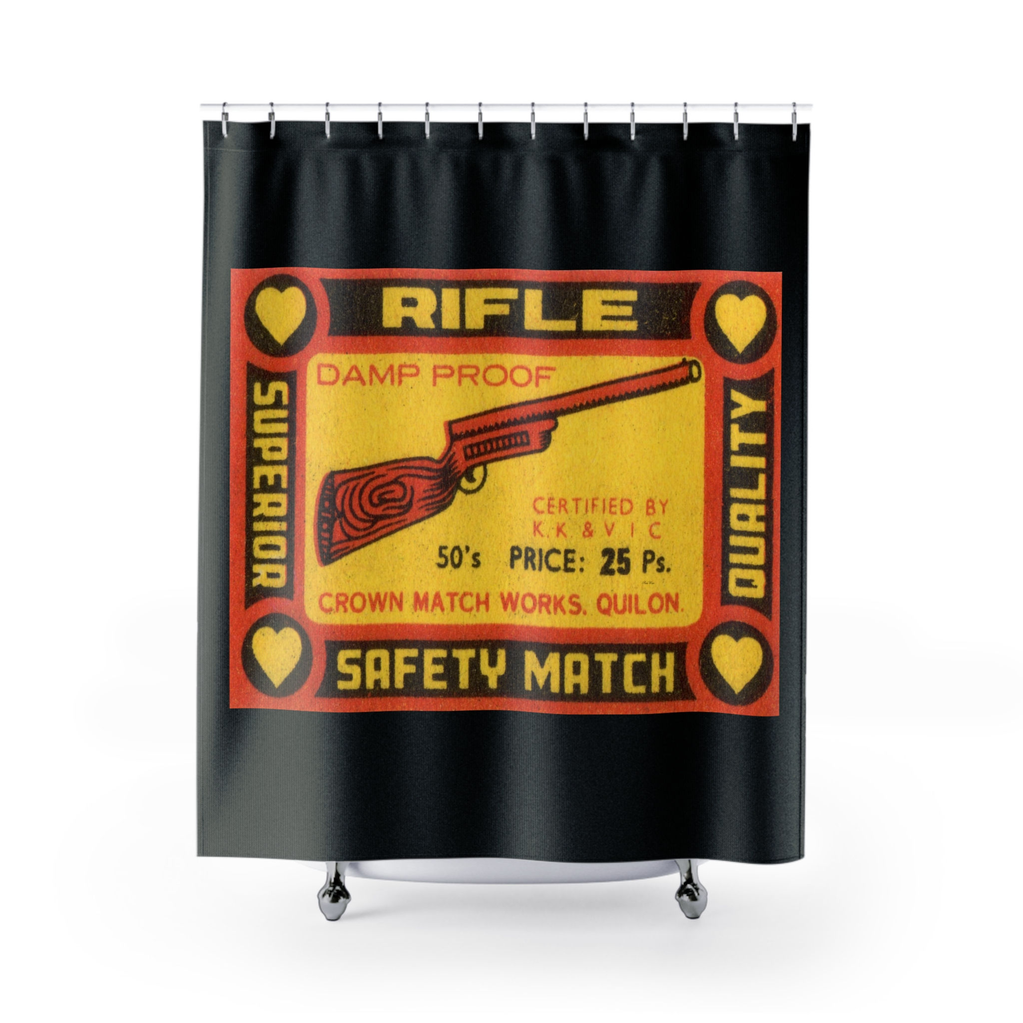 Rifle Safety Match Shower Curtain