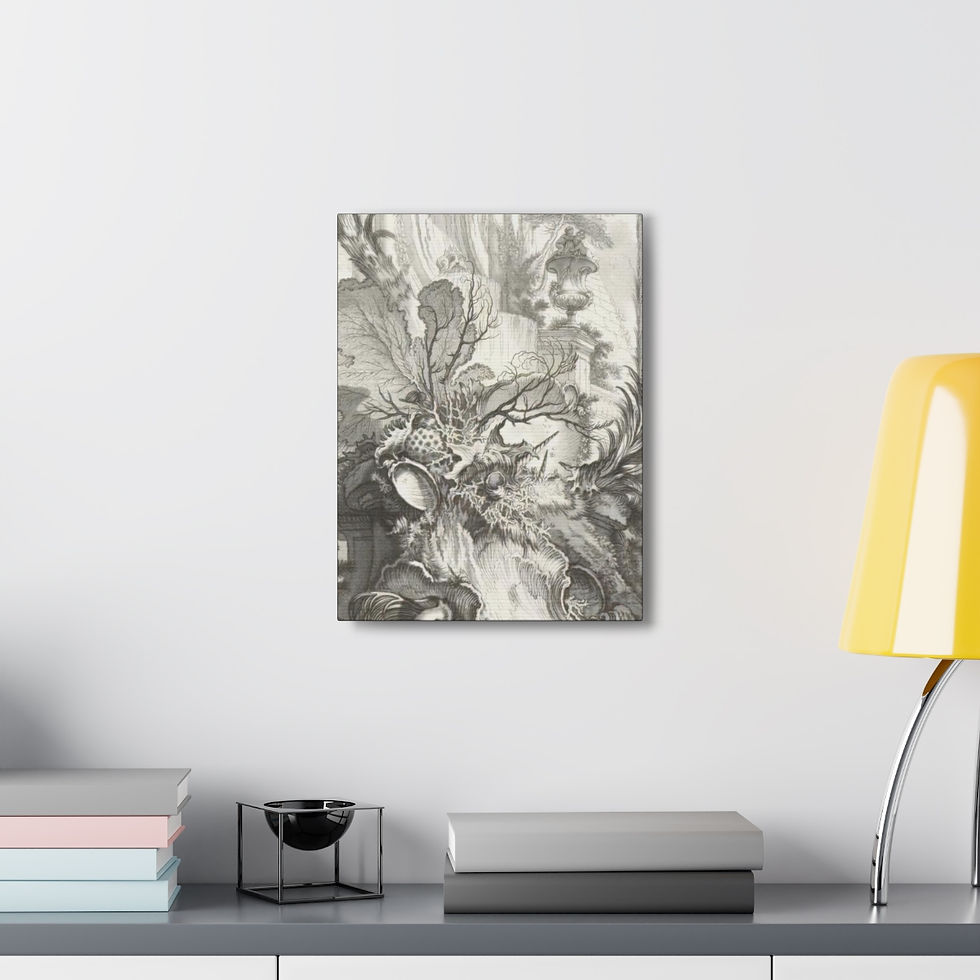 Thumbnail: French Toile Sea Canvas Gallery Wraps 