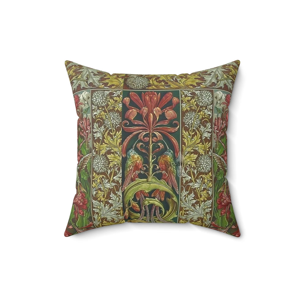 Thumbnail: Botanical Strips Faux Suede Square Pillow