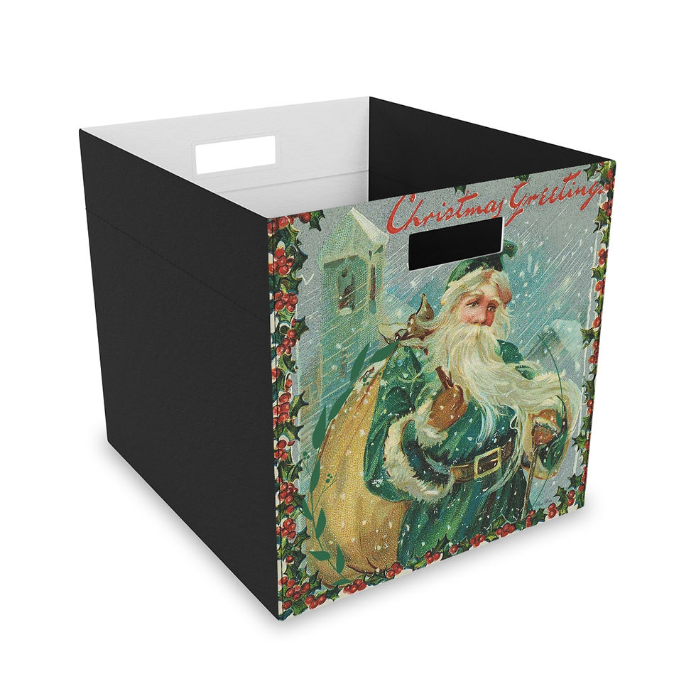 Thumbnail: Christmas Greetings Folding Felt Storage Box