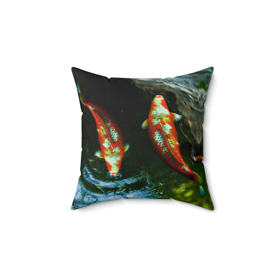 Thumbnail: Koi Ripple Faux Suede Square Pillow (4 sizes)