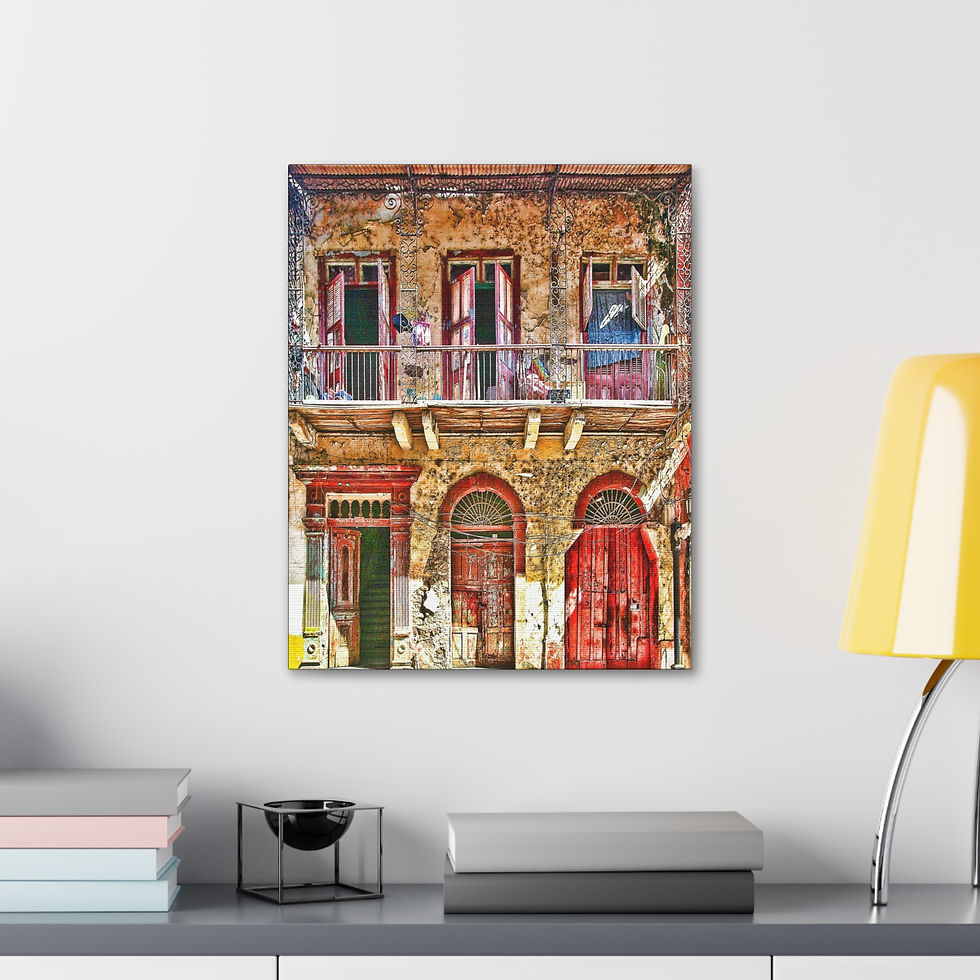 Thumbnail: Old Panama City Townhouse Canvas Print Wall Art (7 sizes)