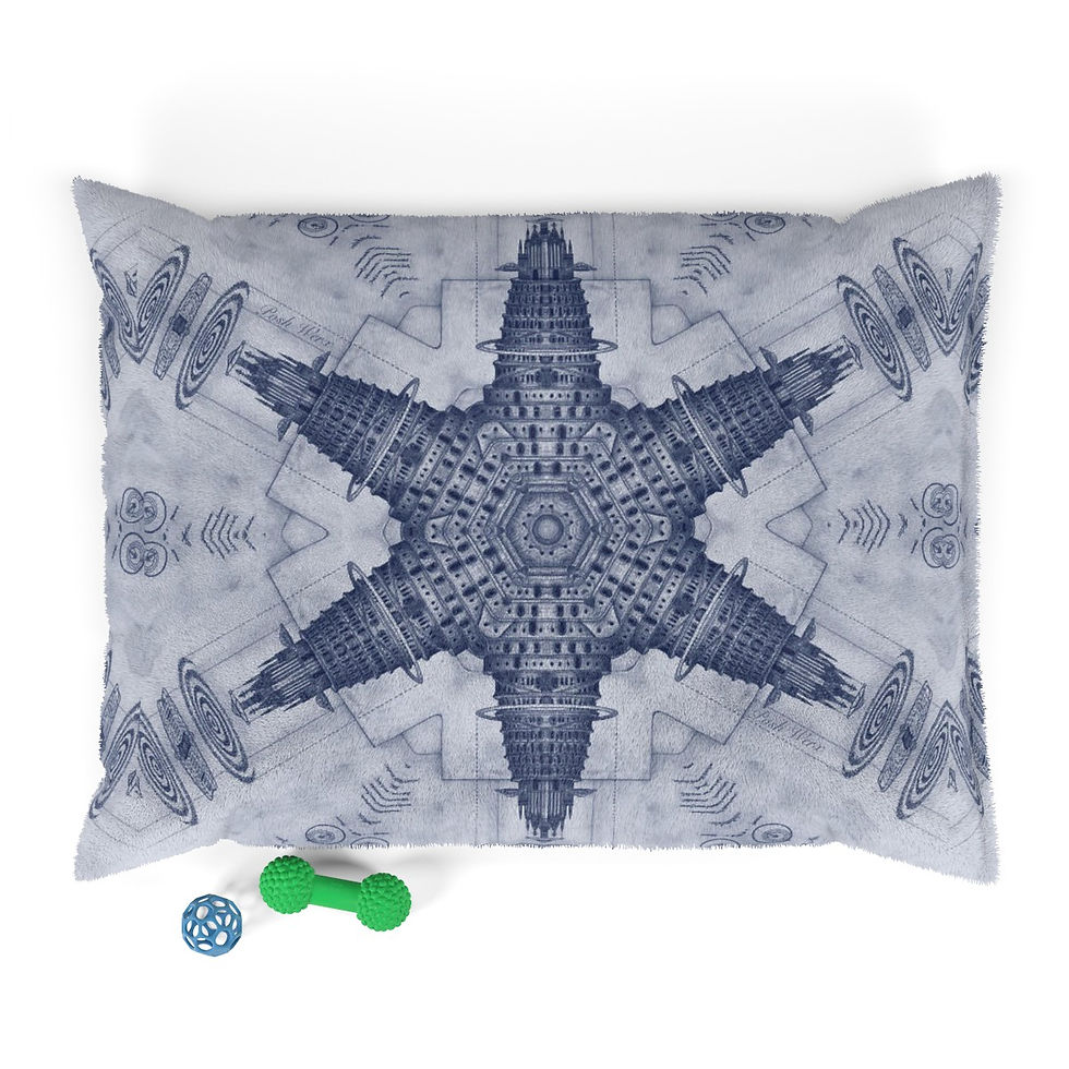Thumbnail: Past Futuristic Architectural Blue Print - Star  Pet Bed (2 variants)