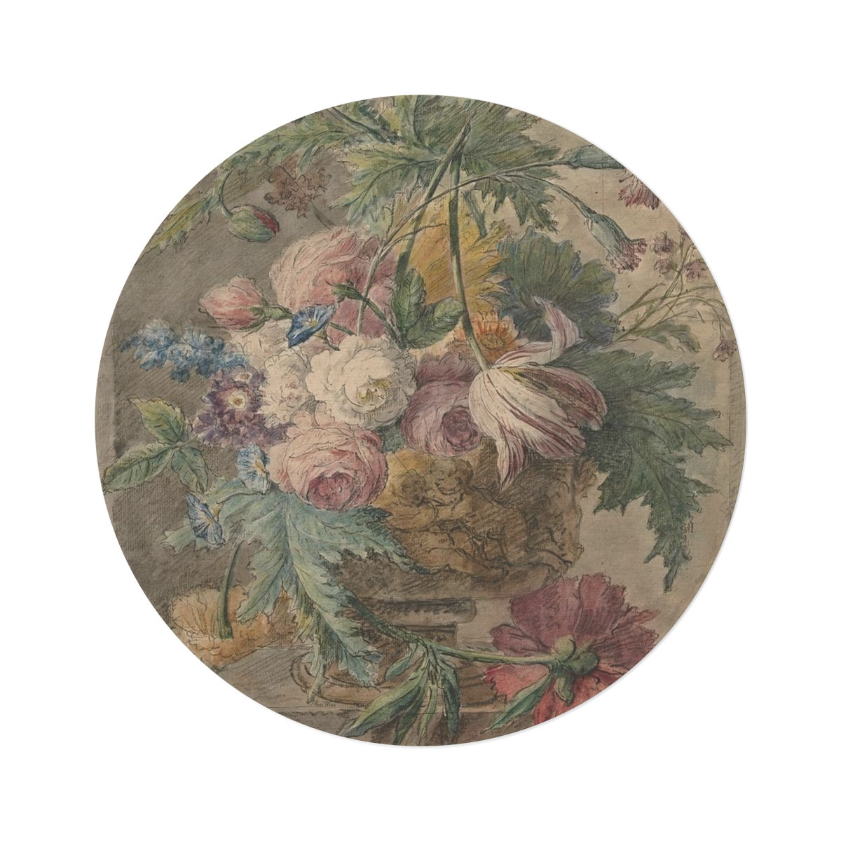 Dutch Florals Round Rug