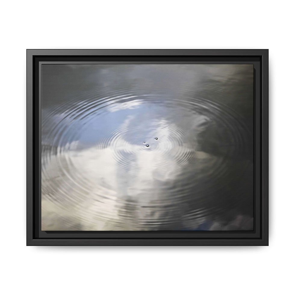 Thumbnail: Ripples: Framed Matte Canvas Print: Tranquil Reflection Wall Art (9 variants)