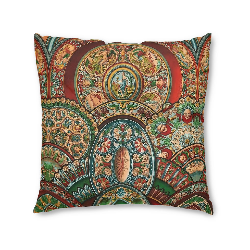 Thumbnail: Renaissance Circles and Arches Tufted Floor Pillow, Square (2 sizes)